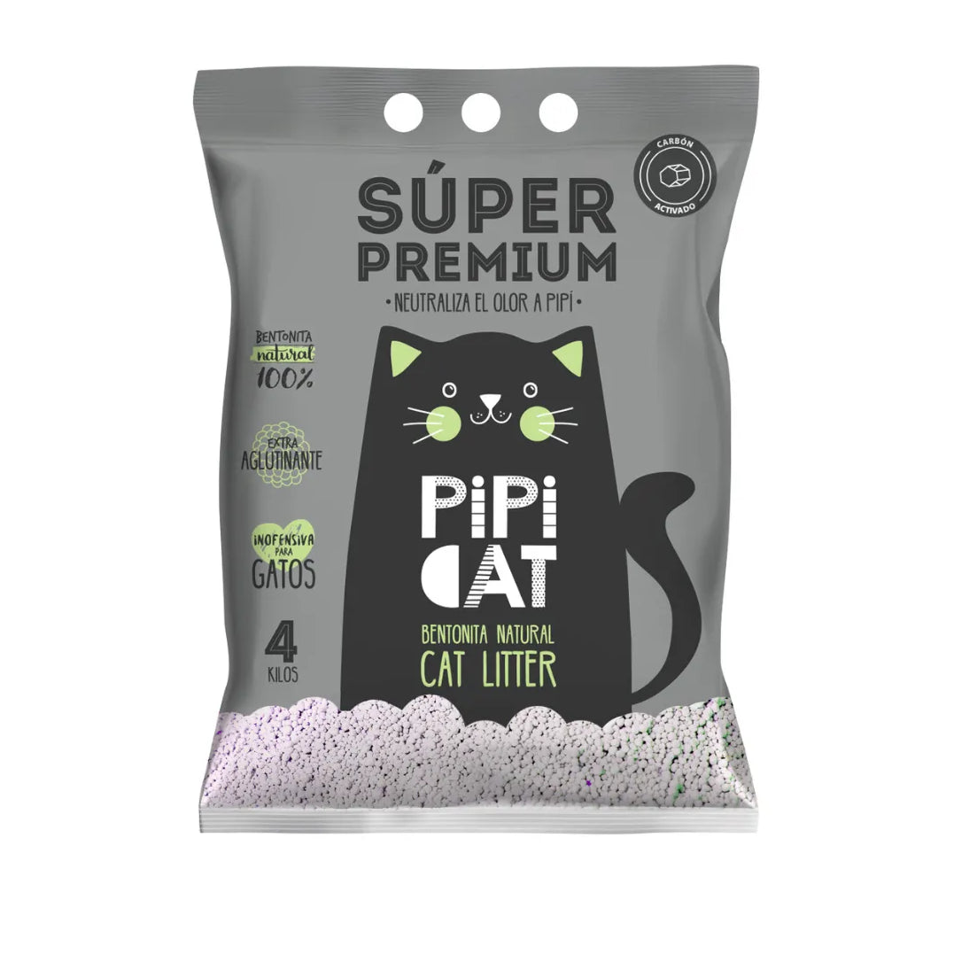 Arena para Gatos PipiCat Super Premium Carbón Lavanda 4 kg