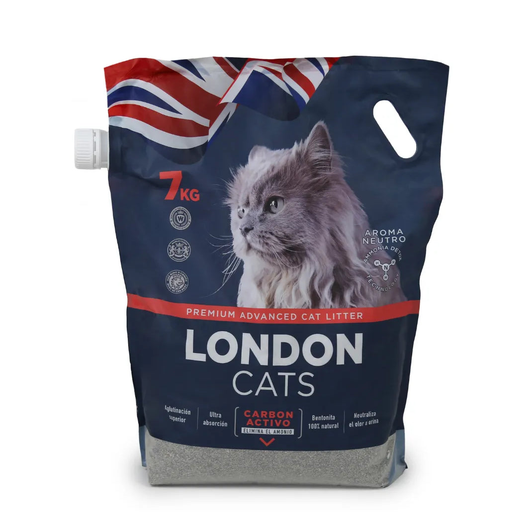Arena para Gatos London Cats Carbón Activado 7 kg